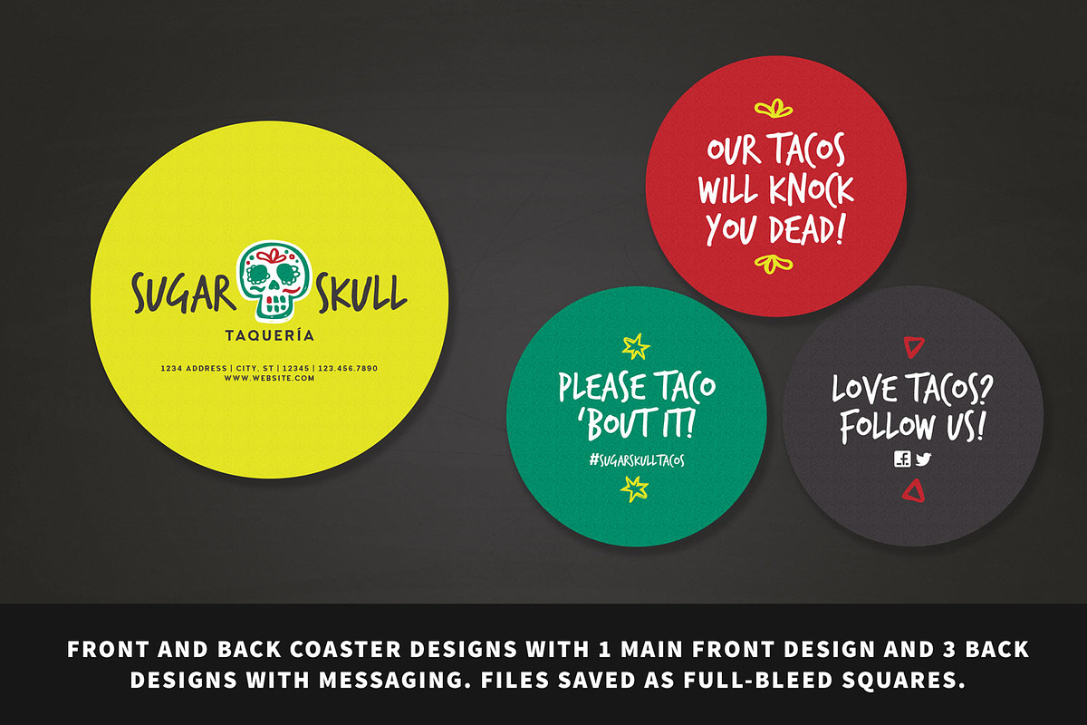 Sugar Skull Restaurant Bundle, a Brochure Template by Hues of Hodges (Photo 5 of 7)
