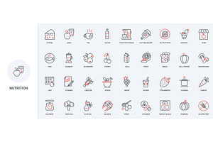 Traditional food & dishes icons, a Food Illustration by Lemberg Vector