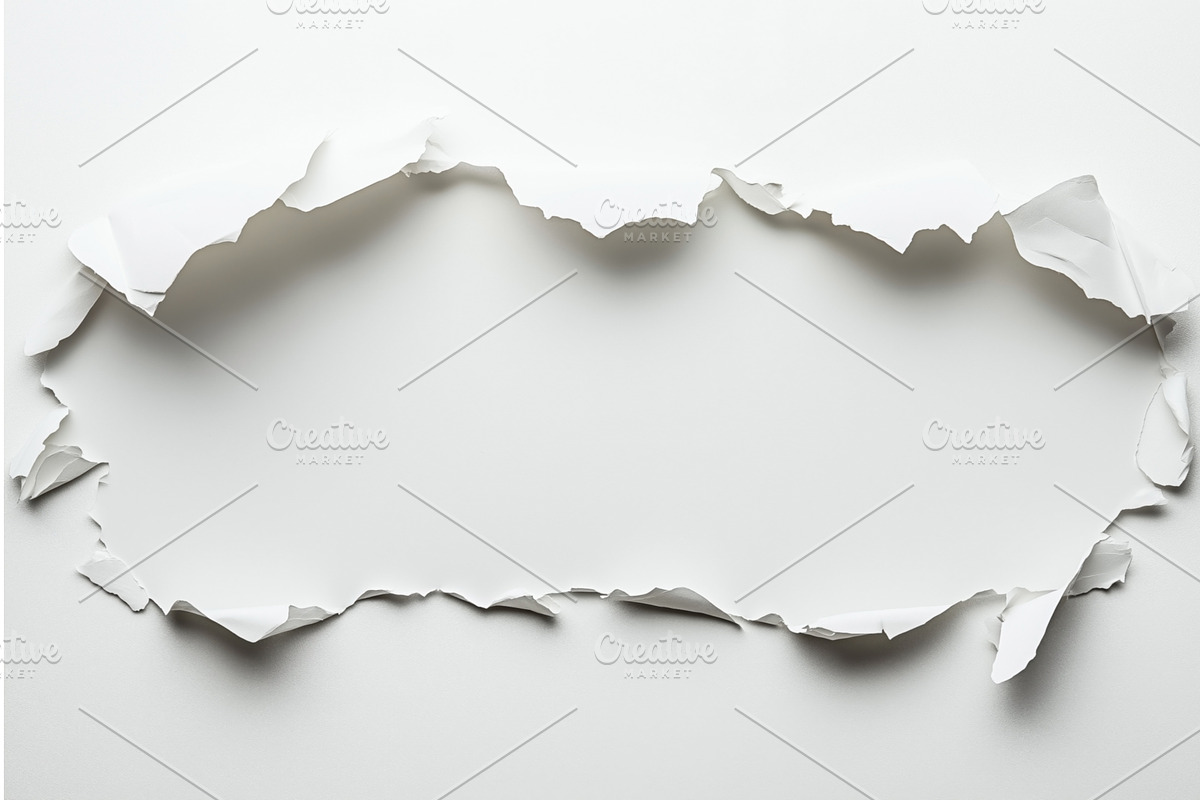 Torn white paper with rough, an Illustration by Sergey Kotenev