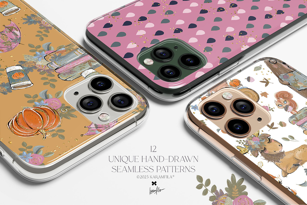 Fall Woodland Clipart & Patterns Kit, a Seasonal Illustration by KaramfilaS (Photo 10 of 25)