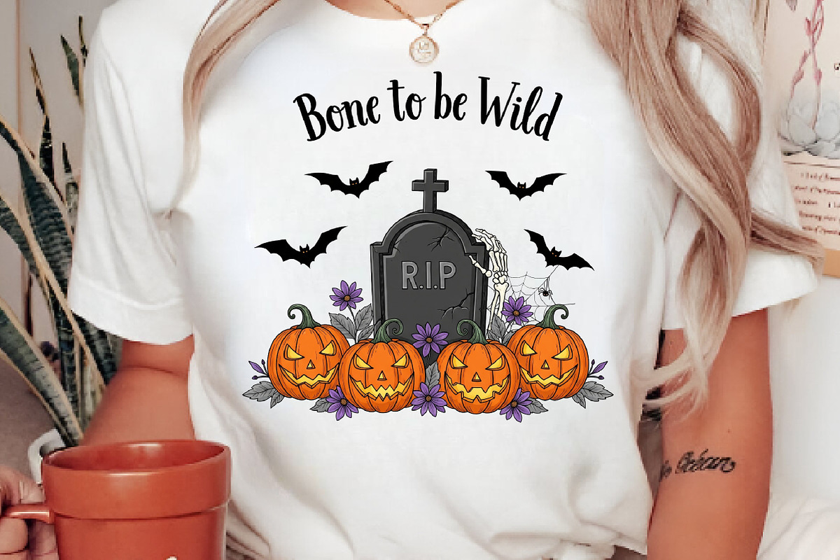 Vintage Halloween Bone PNG Sublimati, an Illustration by CreationArt (Photo 4 of 4)