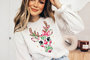 Coquette Floral Christmas Reindeer, an Illustration by Designworld (Thumbnail 2 of 5)