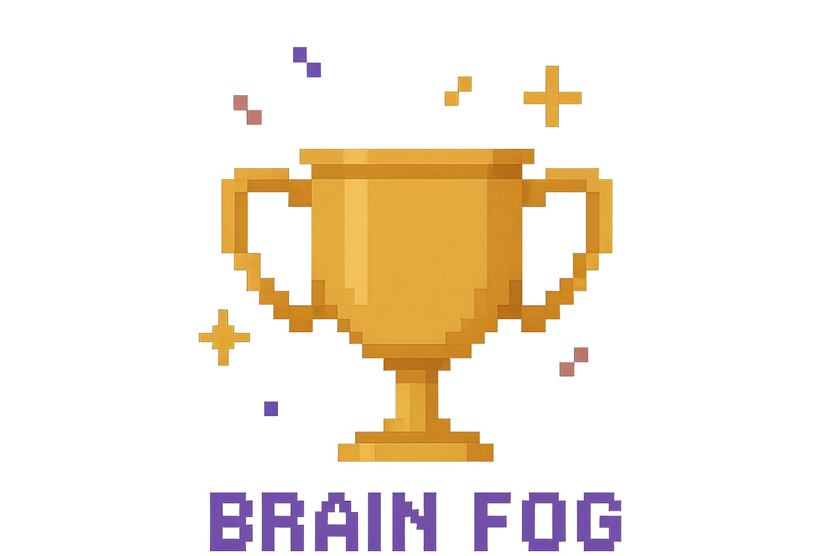 Pixelated golden trophy for Brain Fo, an Illustration by Dvoevnore photos
