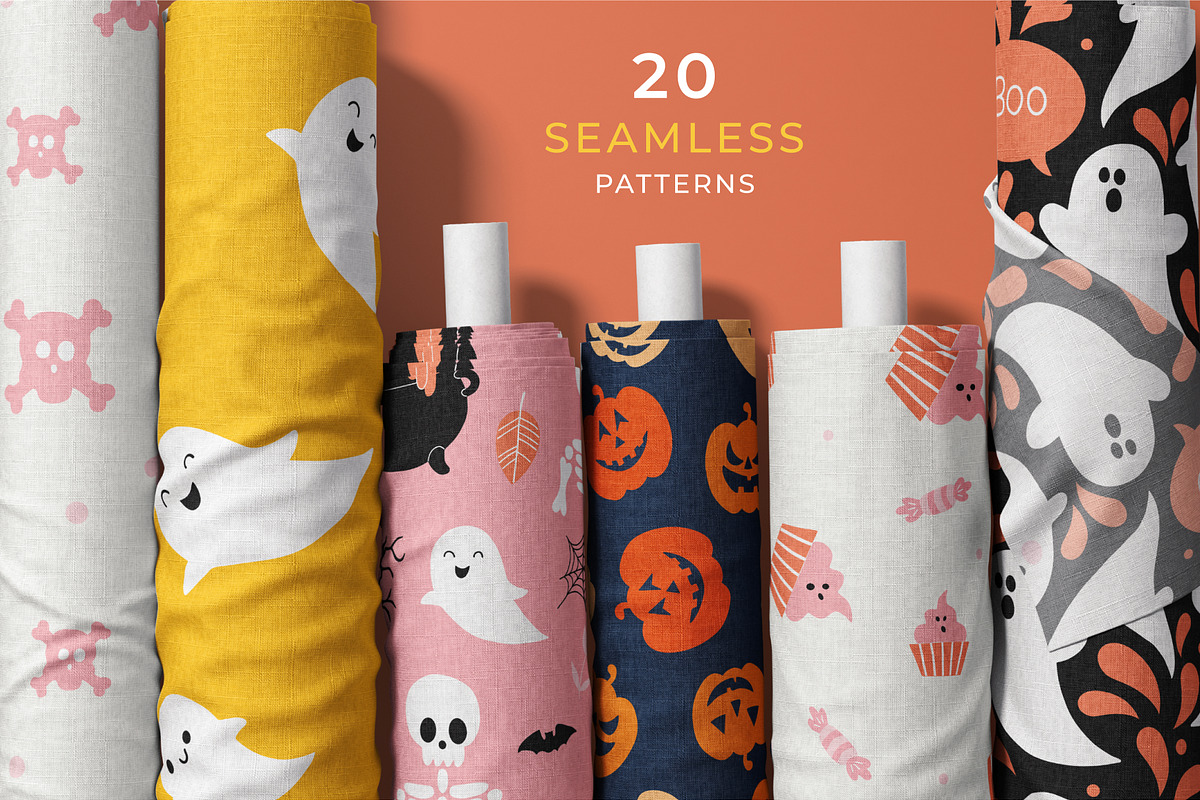 Happy halloween. Patterns & clipart., a Pattern Graphic by Getalo Viktoriia (Photo 2 of 11)