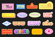 COOL Y2K STICKERS VECTOR SET, a Decorative Illustration by craftlove (Thumbnail 10 of 12)
