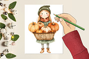 Fall Girl Autumn Woman Clip Art, an Illustration by CitraGraphics (Thumbnail 6 of 6)
