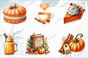 Watercolor Pumpkin Spice Clipart, a Graphic by designcity5 (Thumbnail 2 of 5)