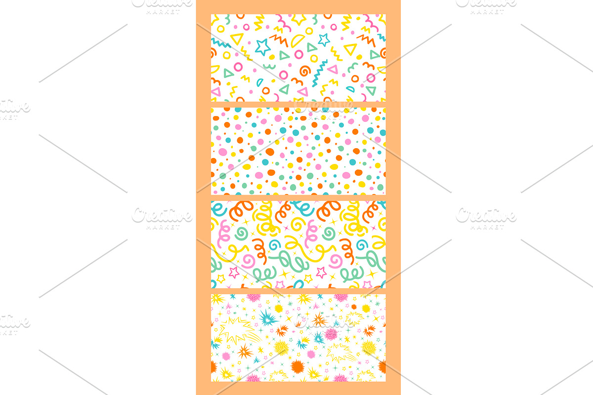 Fun simple colorful set pattern on, an Illustration by Nenahliadava Design