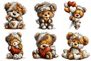 Valentine Teddy Bear Clipart, an Illustration by Daily.Designs (Thumbnail 3 of 8)