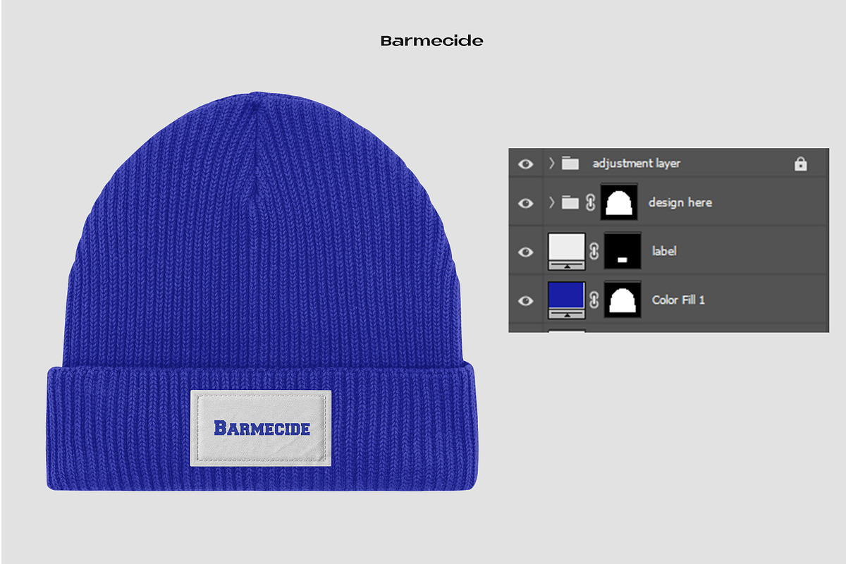FISHERMAN BEANIE HAT MOCKUP, a Hat Mockup by Barmecide Mockup Studio (Photo 3 of 3)