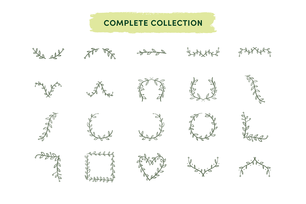 Botanical Wreath & Divider Icons, an Object Graphic by Caroline Mackay (Photo 3 of 7)