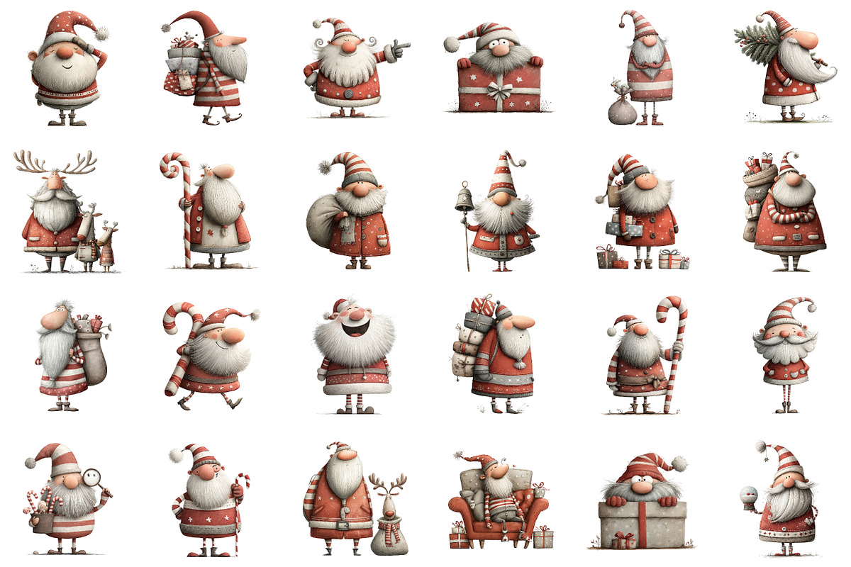 Quirky Christmas Santa Clipart, an Illustration by Sublimation Artist (Photo 2 of 6)