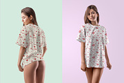 7 Mockups Woman T-Shirt Oversize, a Product Mockup by PSD Market (Thumbnail 2 of 11)