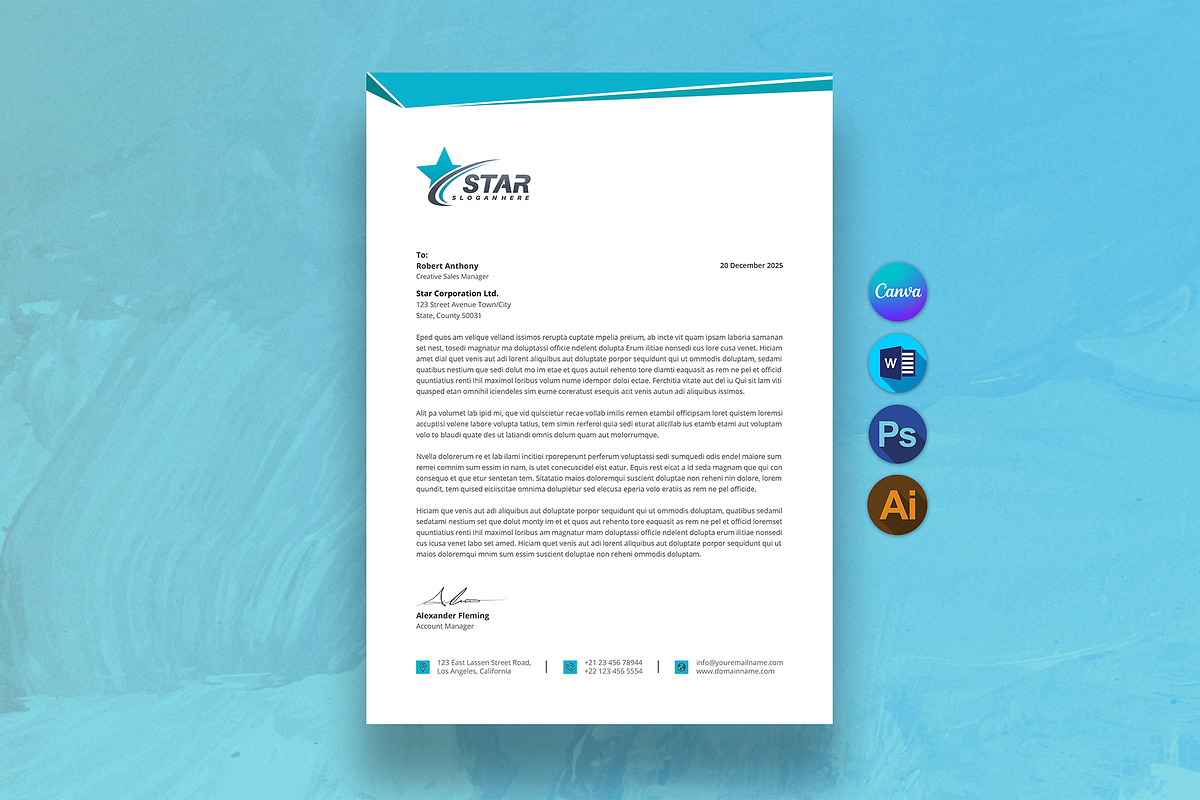 Letterhead Template, a Stationery Template by DesignDevisers (Photo 1 of 10)
