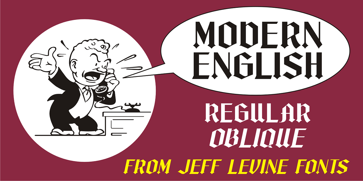 Modern English JNL, a Blackletter Font by Jeff Levine Fonts