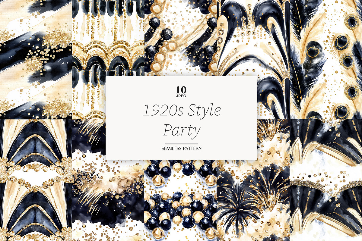Art Deco Digital Paper, a Pattern Graphic by GlamArtZhanna (Photo 1 of 4)