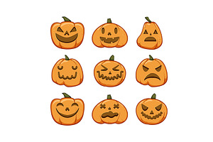 Pumpkin Halloween Character Set