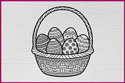 20 Vintage Easter Basket silhouette, a Decorative Illustration by Artivon (Thumbnail 2 of 4)