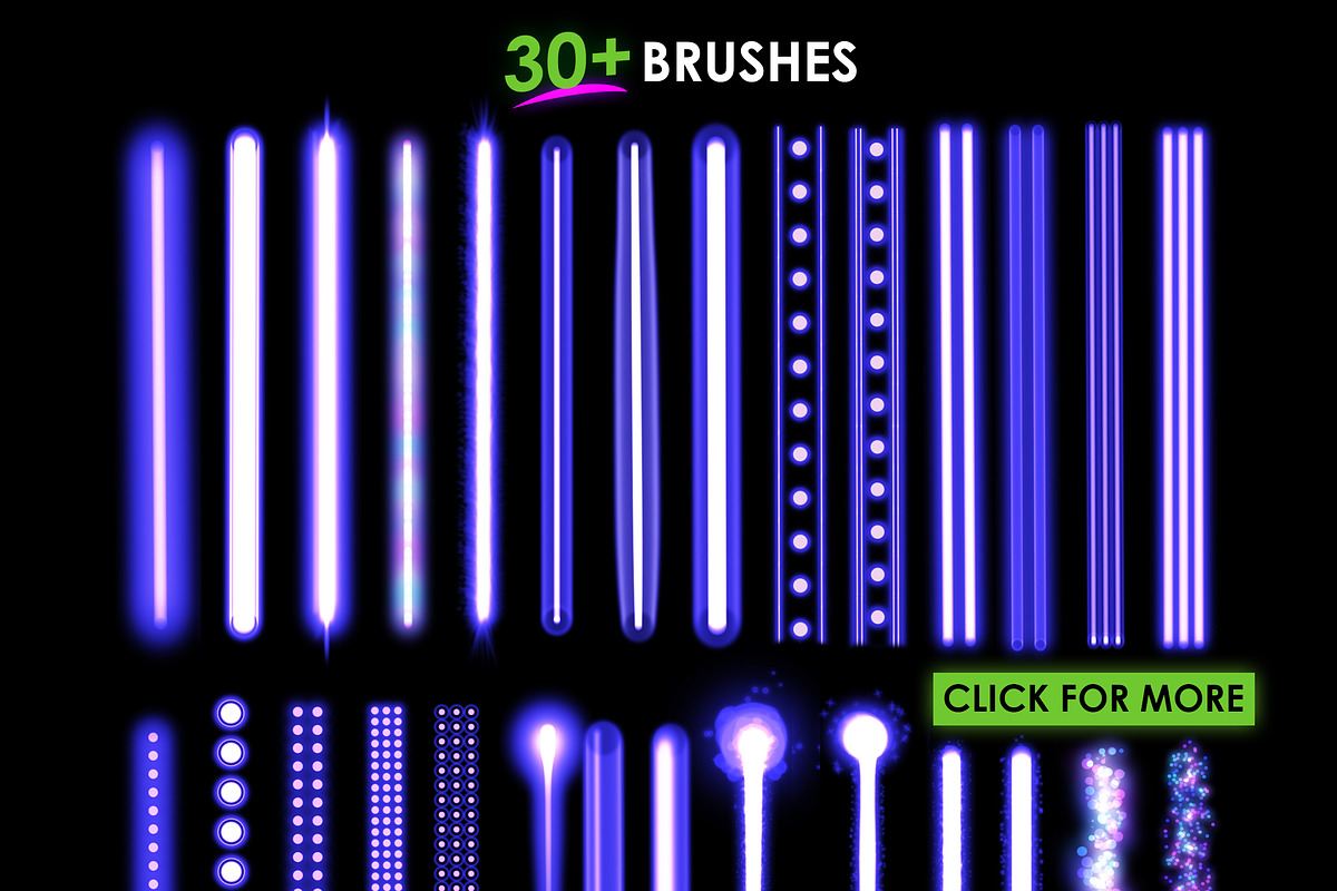 30+ Procreate Neon Brushes, a Brush Add-On by Nurmiftah (Photo 2 of 13)