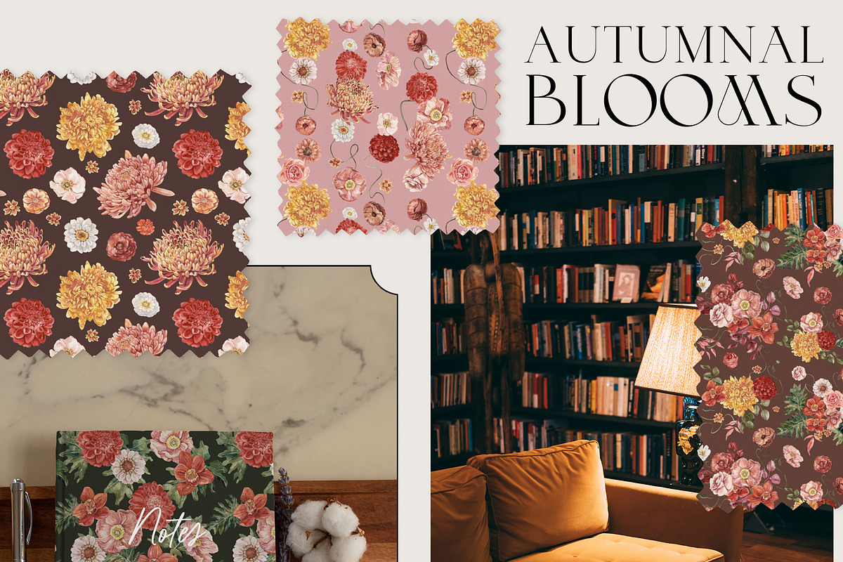 Autumnal Blooms Moody watercolor, an Illustration by SunnyAfternoons (Photo 10 of 12)