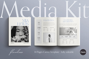 FLAWLESS | Media Kit Canva Template, a Magazine Template by Sierra Creative Studio