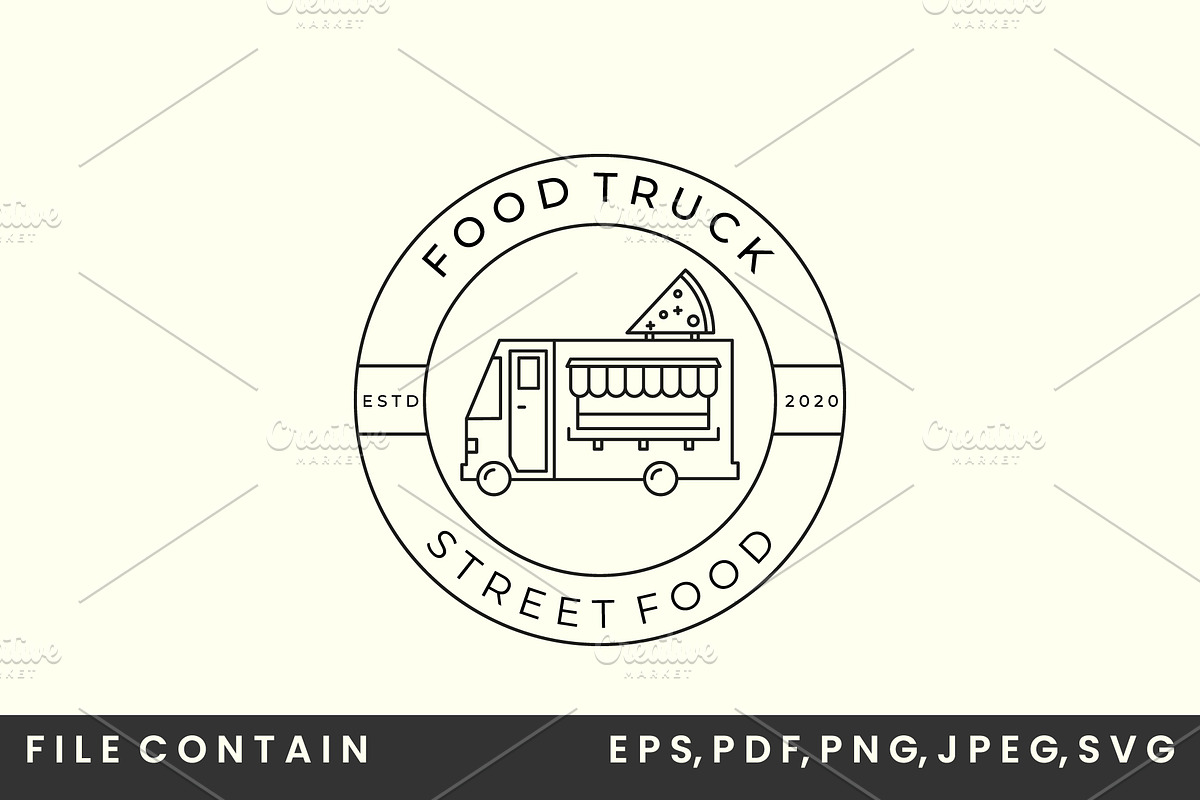 street food linear and emblem logo, a Branding & Logo Template by SD 22