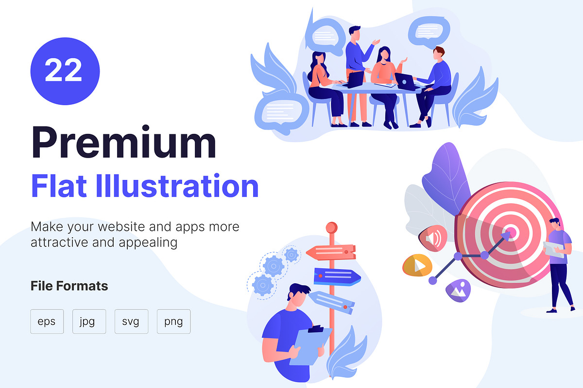 Premium Flat Business Illustration, a Work Illustration by Raytas Studio (Photo 1 of 8)