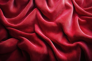 Elegant red fabric draped gracefully, a Photo by Tanuart