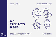 100 Tree Toys Icons, an Outline Icon by vo.stock (Thumbnail 1 of 6)