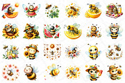 Watercolor Summer Yellow Bee Clipart, an Illustration by DreamPrint404 (Thumbnail 5 of 5)