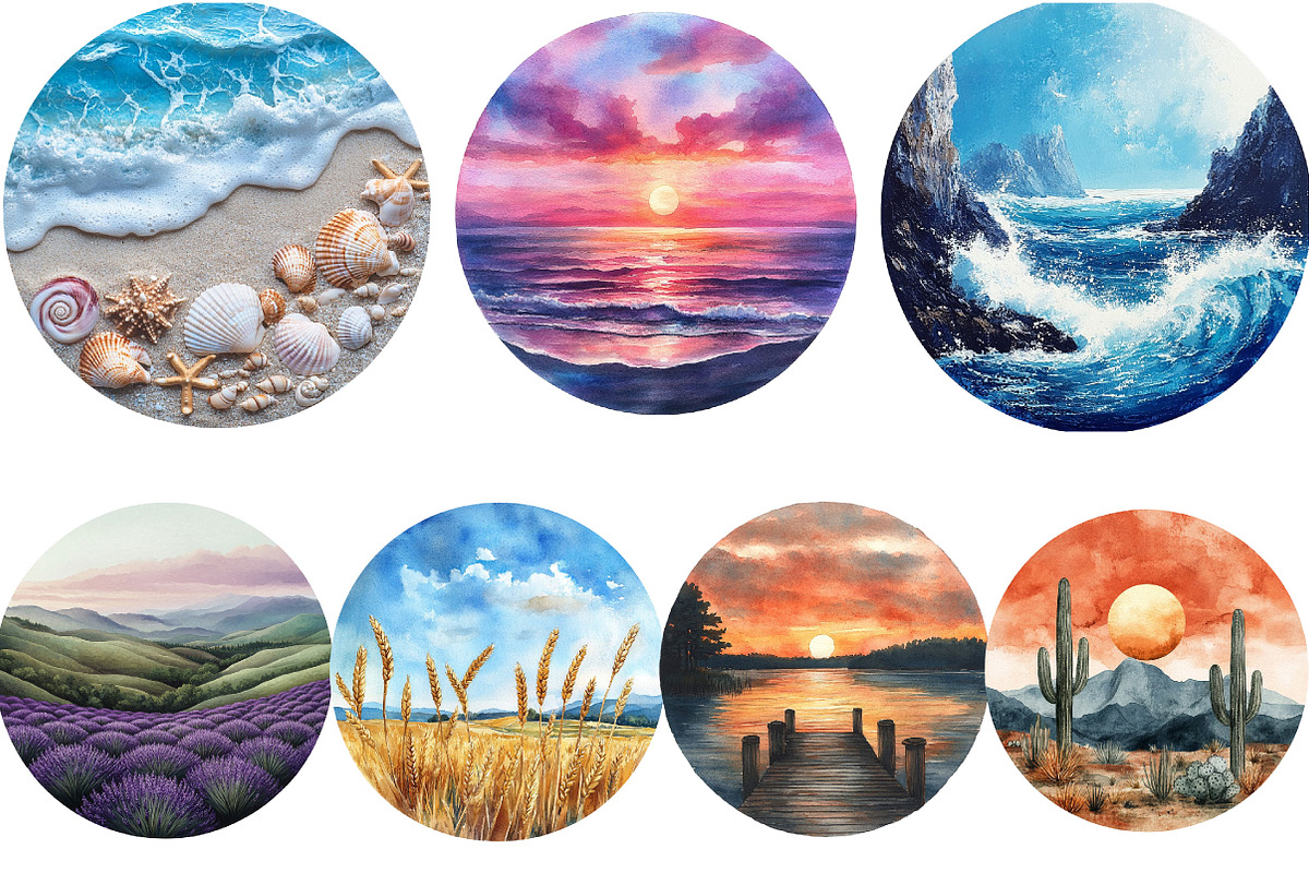 Nature & Landscape Watercolor Bundle, an Illustration by Pixels.Craft (Photo 6 of 6)