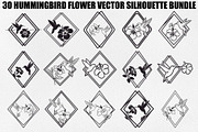 Hummingbird Flower Design Bundle, an Illustration by Designs_River (Thumbnail 1 of 31)