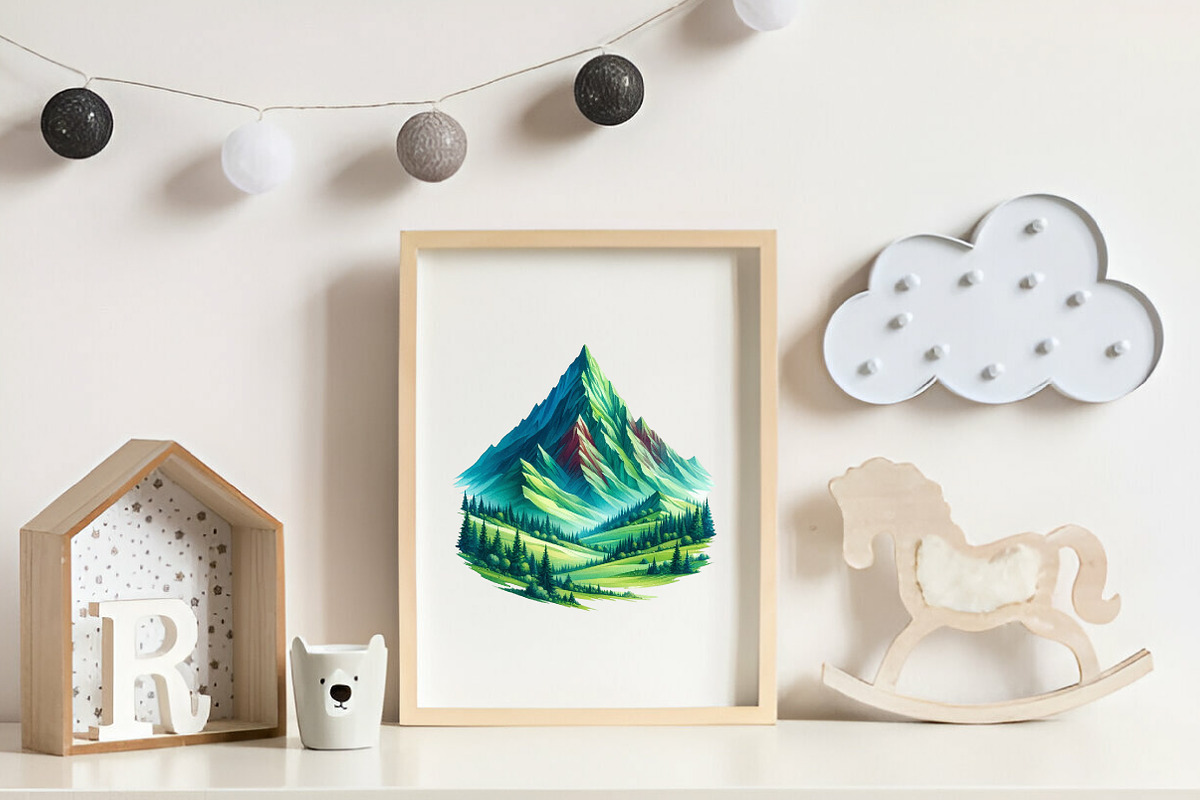 Watercolor Mountain Clipart, an Illustration by CreationArt (Photo 2 of 9)