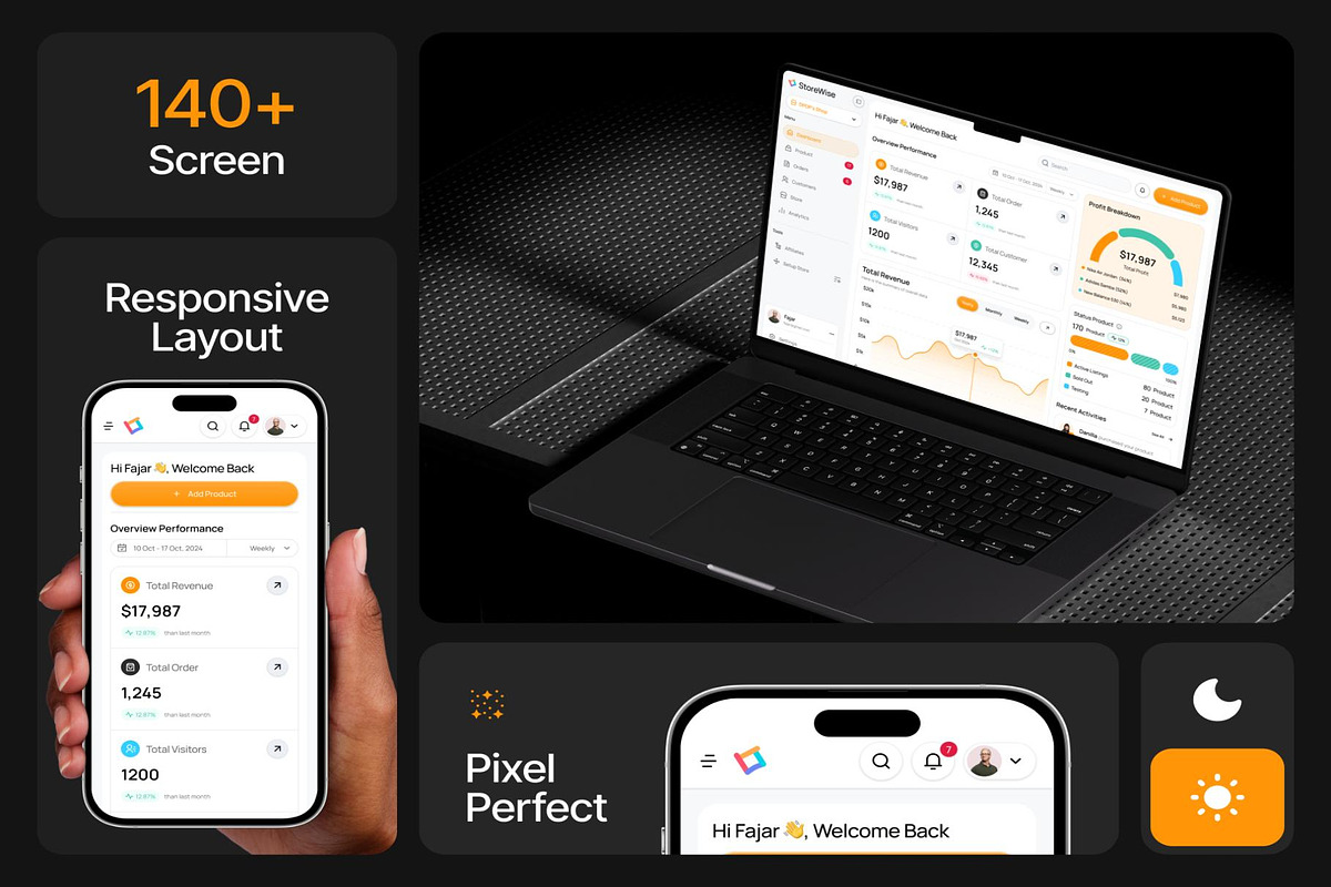 StoreWise Store Management Dashboard, an UI Kit Template by Creative Perspective (Photo 2 of 8)