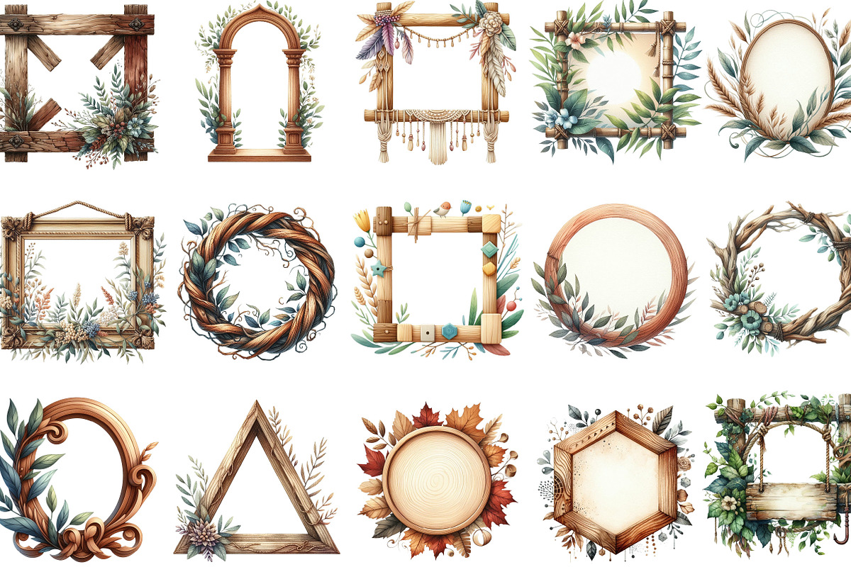 Wooden Frame Sublimation Clipart, an Illustration by Designking (Photo 2 of 4)