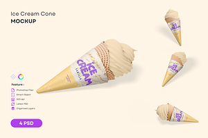 Ice Cream Cone Mockup