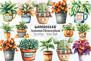 Positive Autumn House Plant PNG, an Illustration by CraftArtStudio (Thumbnail 1 of 6)
