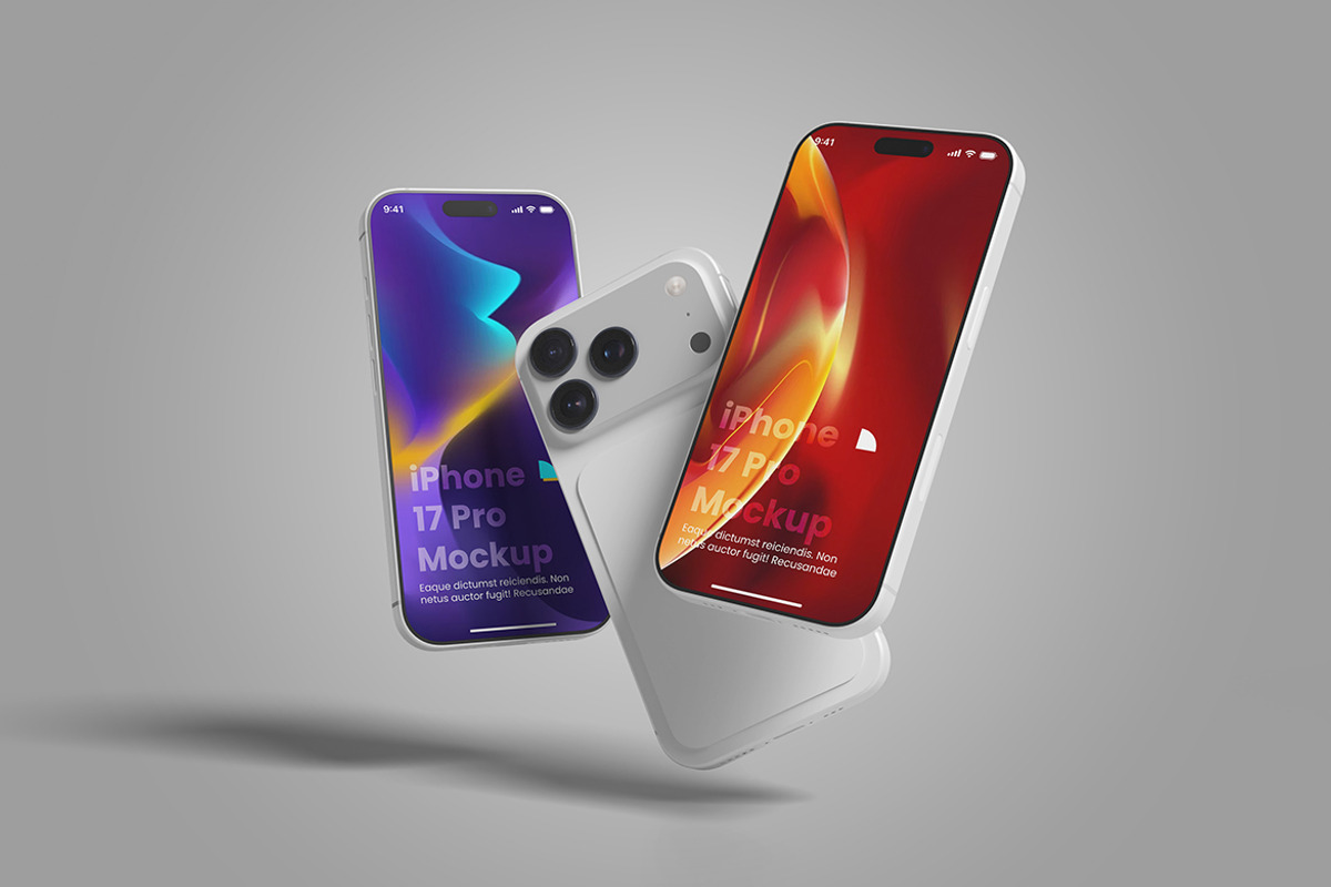 Floating iPhone 17 Pro Mockup, an iPhone Mockup by My Code Std (Photo 4 of 6)