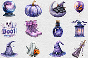 Watercolor Lavender Halloween, an Illustration by Black Bird Studio (Thumbnail 4 of 6)