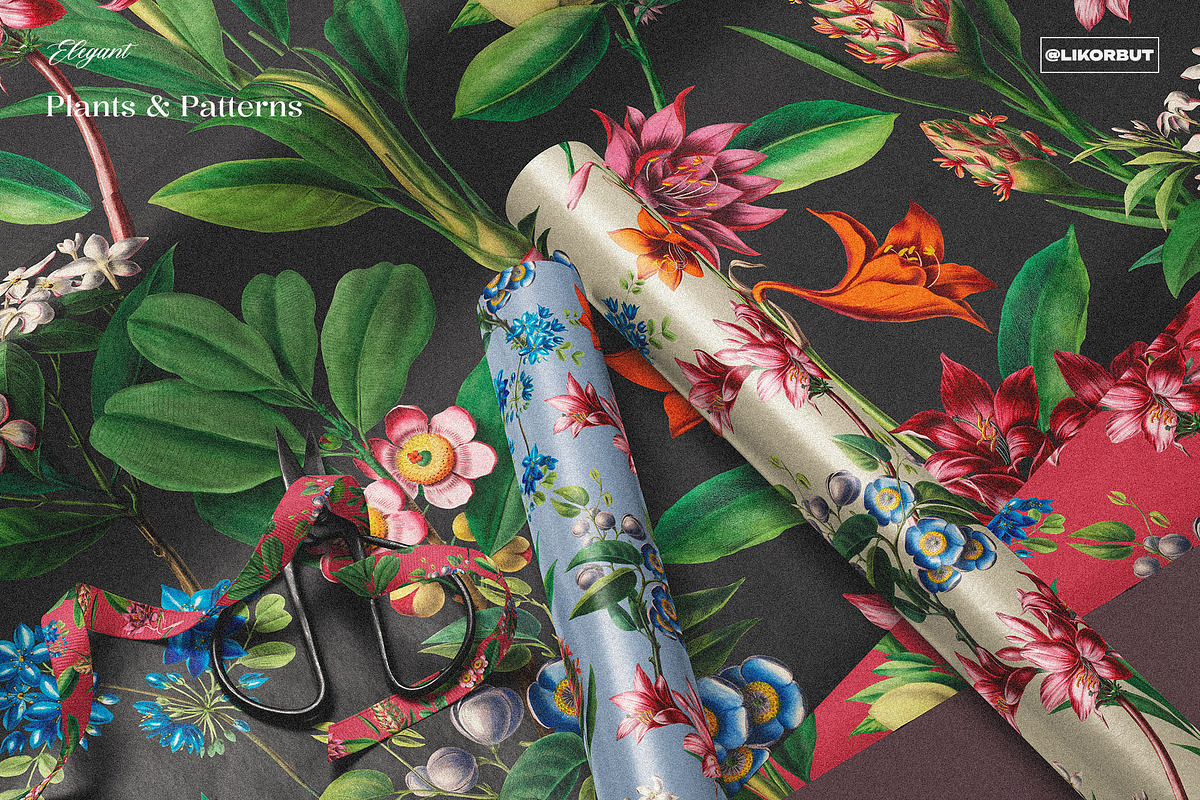 Exquisite Botanical Floral Pattern, a Pattern Graphic by likorbut (Photo 7 of 14)