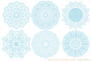 Soft Blue Round Lace Doily Clipart, an Illustration by Amanda Ilkov (Thumbnail 3 of 4)