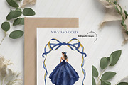 Navy And Gold Princess Dress Clipart, an Illustration by Sunflower Day Love (Thumbnail 4 of 4)