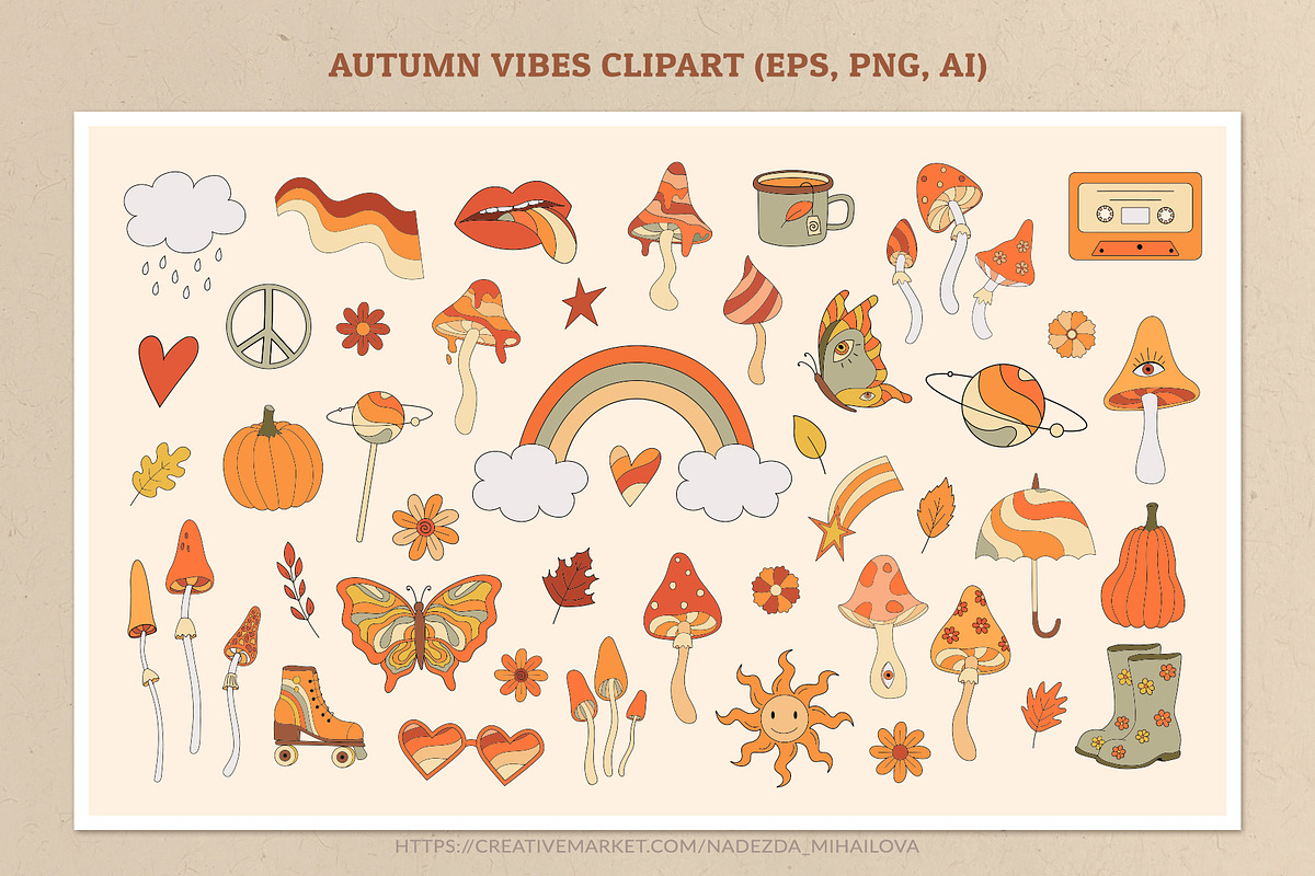 Autumn Vibes vector clipart, an Object Graphic by Nadezhda Mikhailova (Photo 3 of 12)