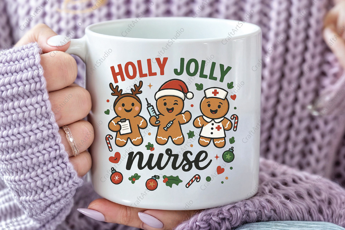Holly Jolly Nurse Gingerbread Nurse, an Illustration by CraftArtStudio (Photo 2 of 4)