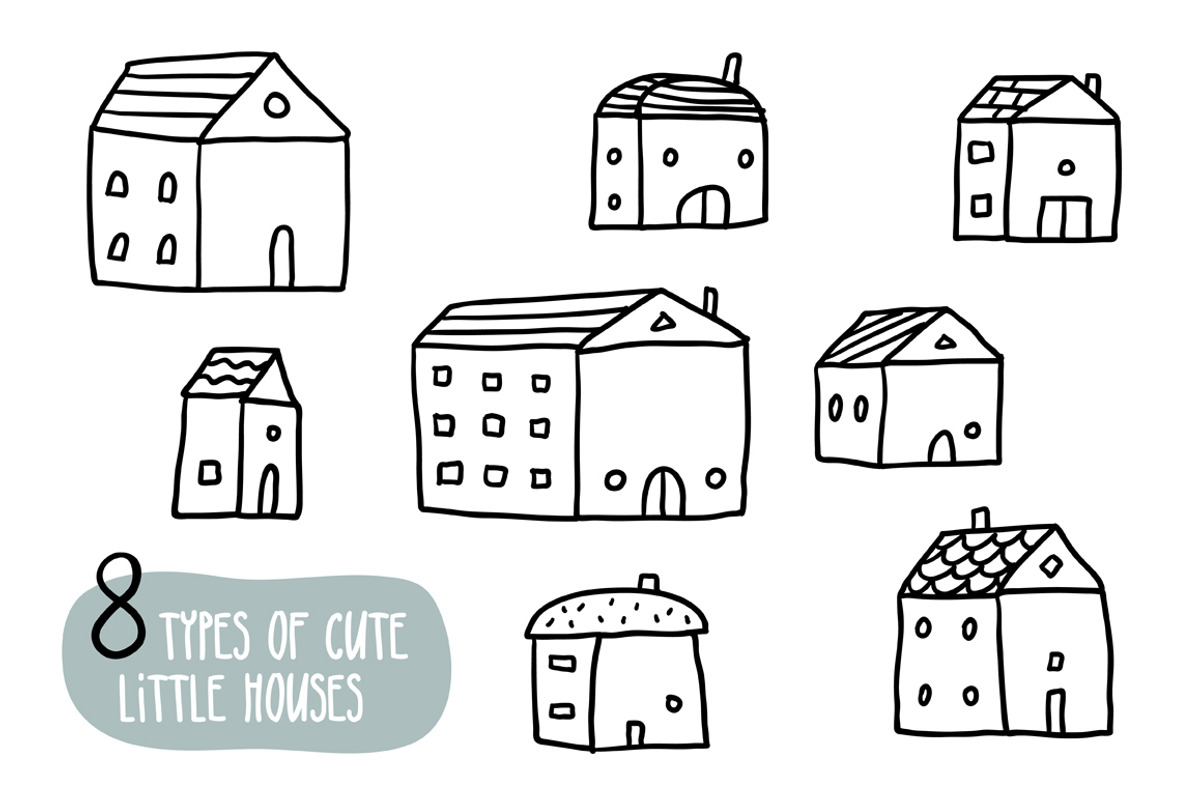 Little Houses ♥ Vector set, an Illustration by Zhe Vasylieva (Photo 2 of 4)