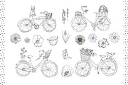 Bicycles with Flowers, a Pattern Graphic by GooseFrol (Thumbnail 3 of 6)