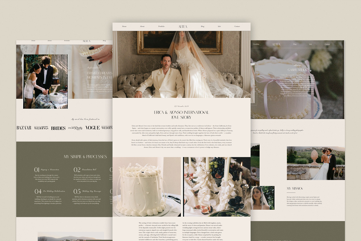 Altea Showit Editorial Website preview 2