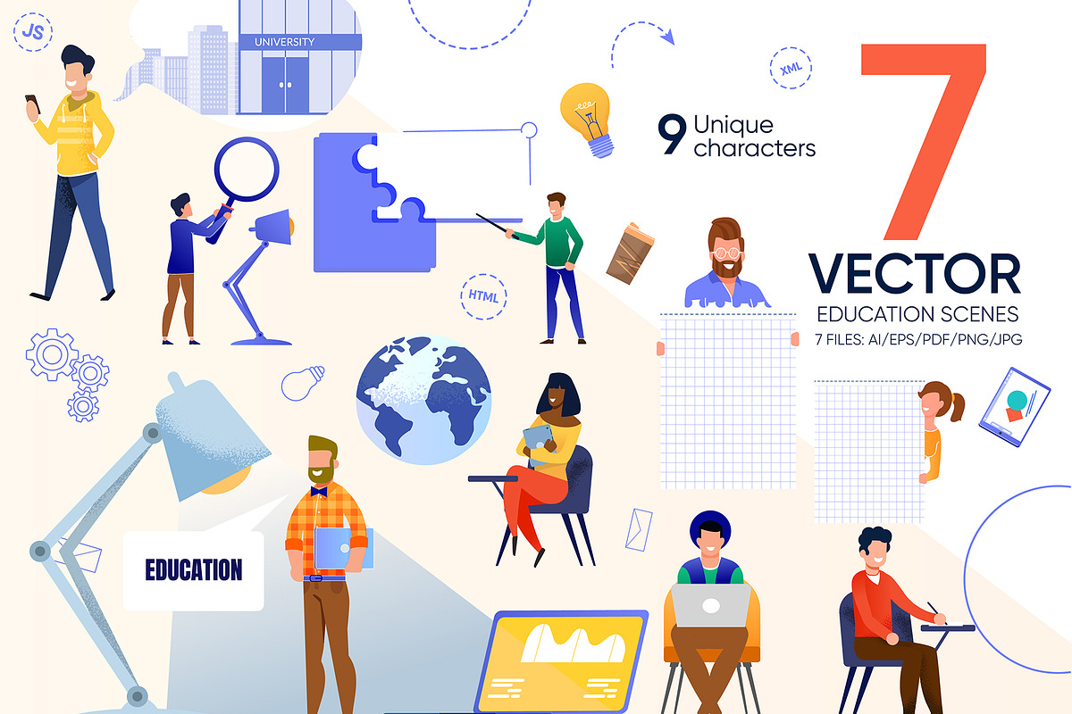 Education Vector Scenes, an Education Illustration by PavelVinnik (Photo 1 of 2)