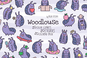 Woodlouse Clipart Bundle