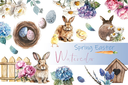 Watercolor Clipart, Easter Clipart